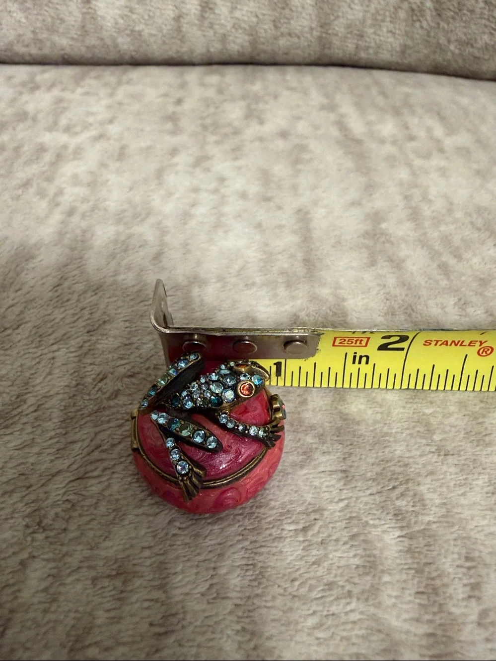 Jay Strongwater rare fuchsia round enamel trinket box with Swarovski crystals